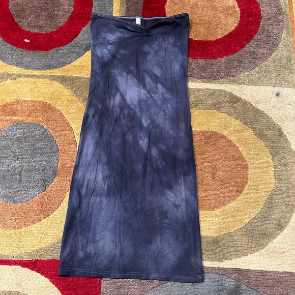 American Apparel Y2K Style Grey Tie Dye Strapless Midi Tube Dress Junior’s Large - Picture 1 of 4